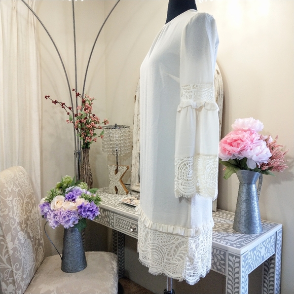 🍒NWT🍒 MICHAEL KORS SHIFT LACE TRIM DRESS - Picture 4 of 8